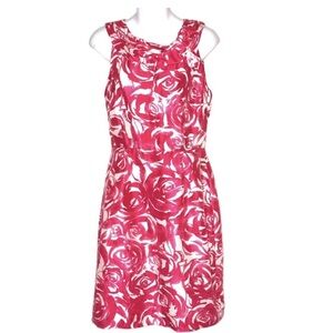 Kate Spade Rose Print Mini Dress in Pink and White